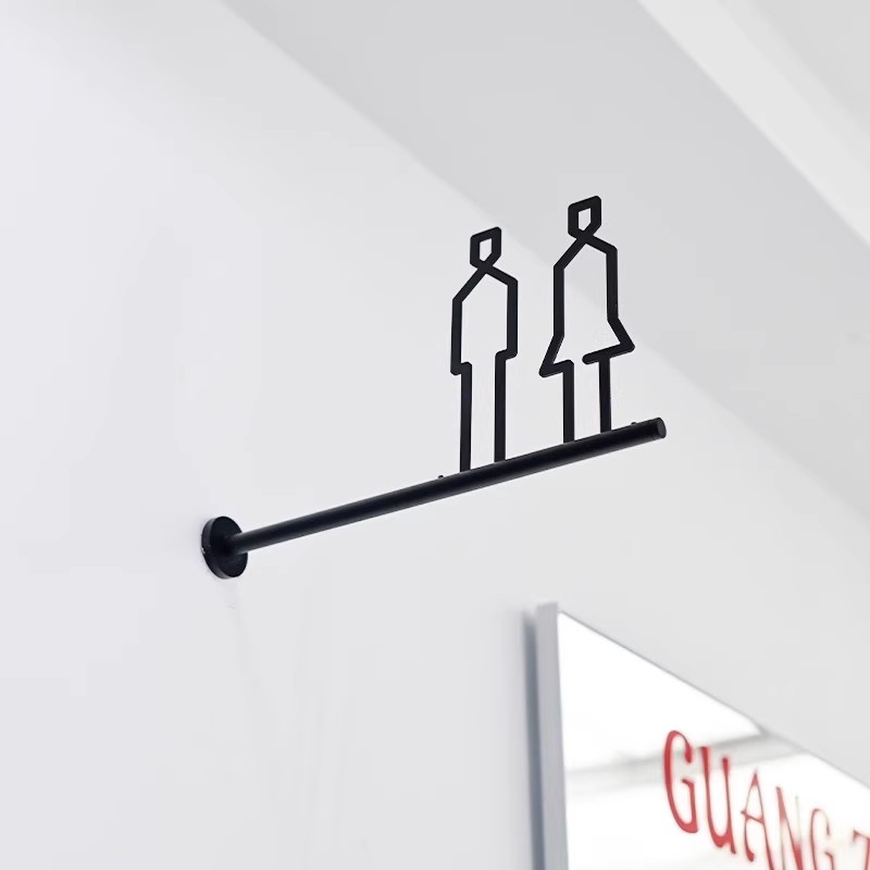Men's and Women's Restroom Signage 3D Signage Public Restroom Bathroom Side Hanging Metal Door Signs Toilet WC Sign