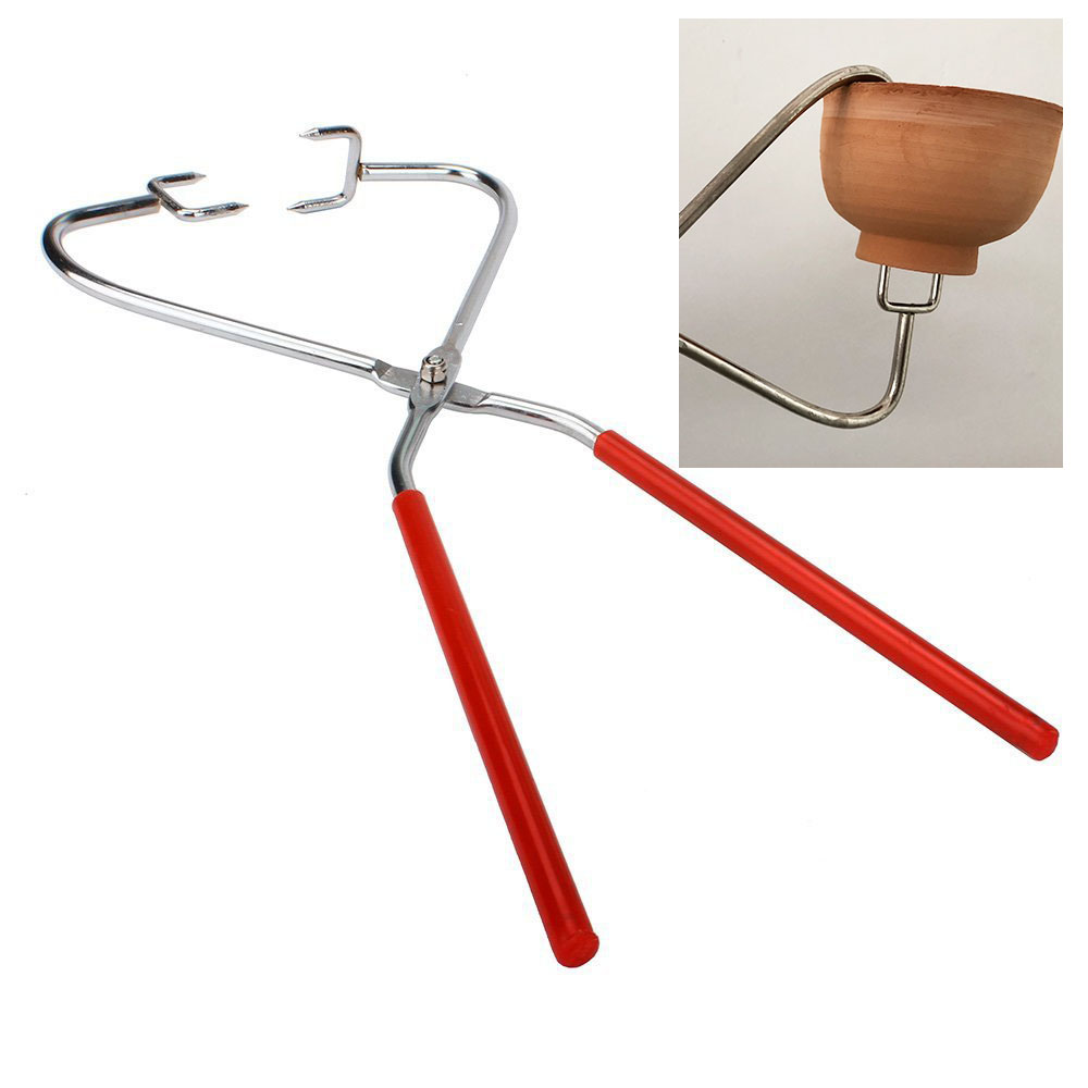 Stainless Steel Caliper Metal Pottery Clamp Clay Sculpture Dipping Tong Pottery Kiln Hand Clamp Clay Modeling Ceramics Tool