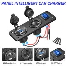 LED Marine charger Nylon+Plastic Replacement Waterproof Black DC 12-24V