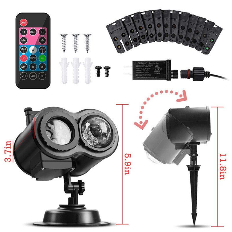 Slide Show Projector Lamp Christmas Halloween Party Outdoor Home Decor Waterproof 10 Wave Light 12 Pattern Lenses ProjectorLight