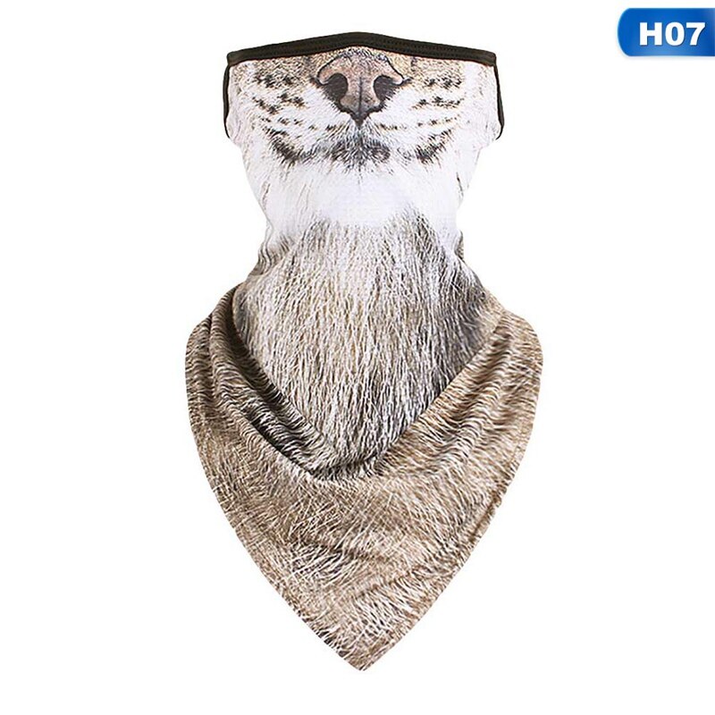 3D Animal Bandana Buffs Neck Gaiter Cycling Fishing Windproof Balaclava Face Mask Scarf Outdoor Hiking Ear Hang Neck Cover: 7