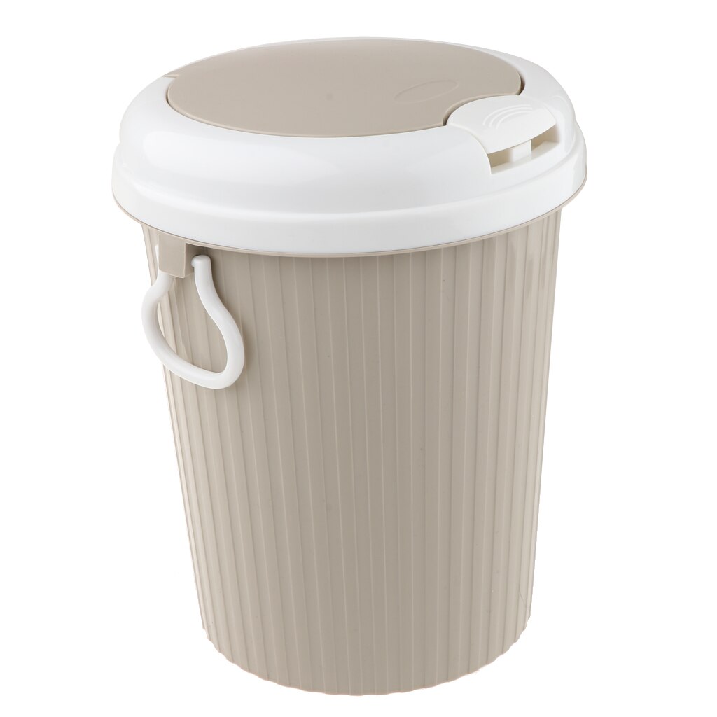 Plastic Touch Top Bin Trash Can Household Garbage Bin Wastebaskets