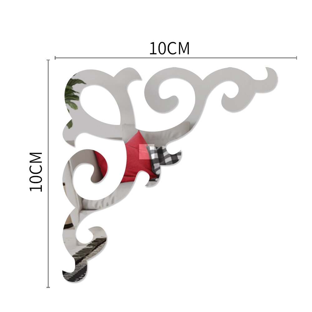 4 sztuk szafa szafa dekoracja ścienna w tle lustro akrylowe naklejki tapety salon akcesoria robić dekoracji domu: Srebrny