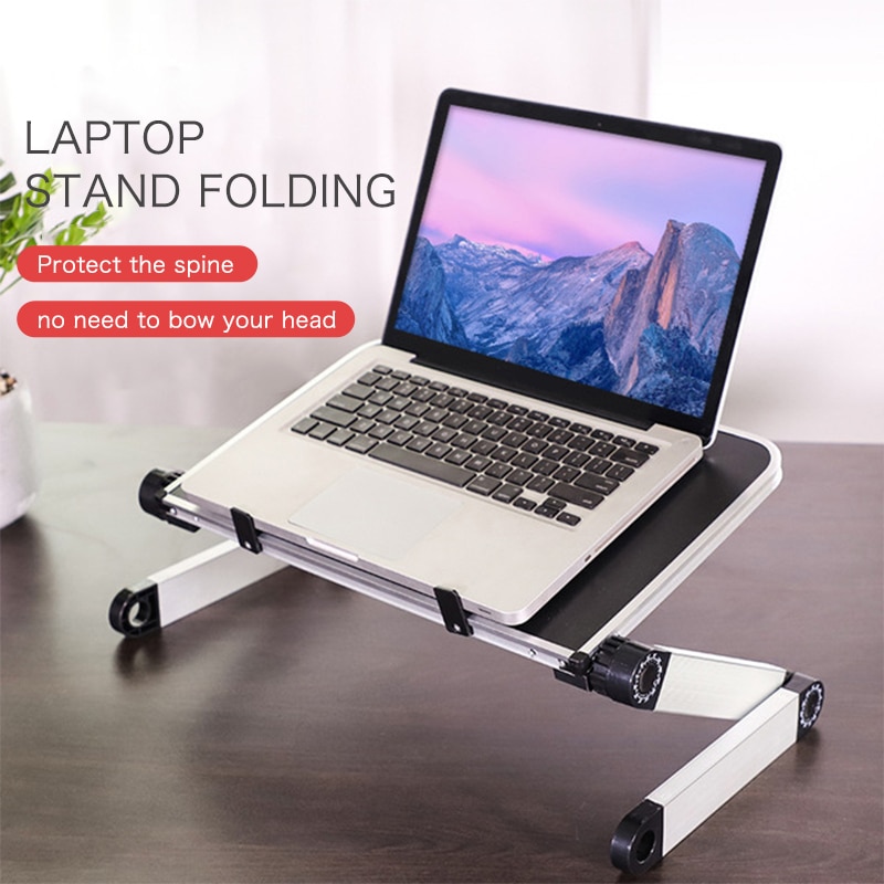 Verstelbare Computer Tafel Aluminium Laptop Bureau 360 Graden Laptop Stand Opvouwbare Computer Tafel Stand Lade Notebook Stand