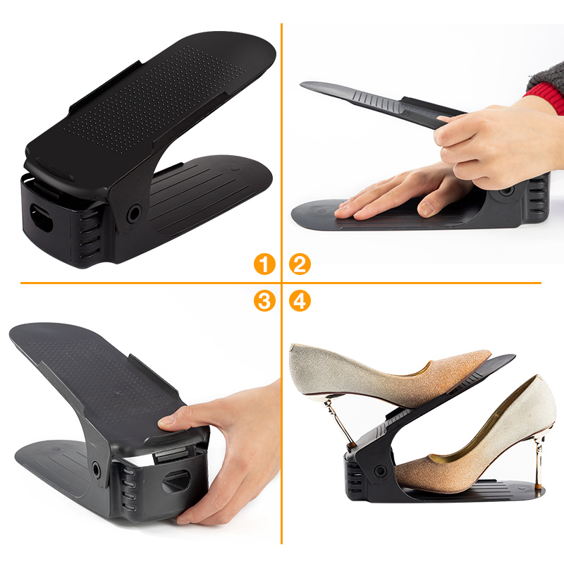 1Pc Shoe Rack Double Shoe Organizer Modern Shoe Storage Cleaning Cabinet Shoes Organizers Convenient Rangement Stand Shelf 1Pc