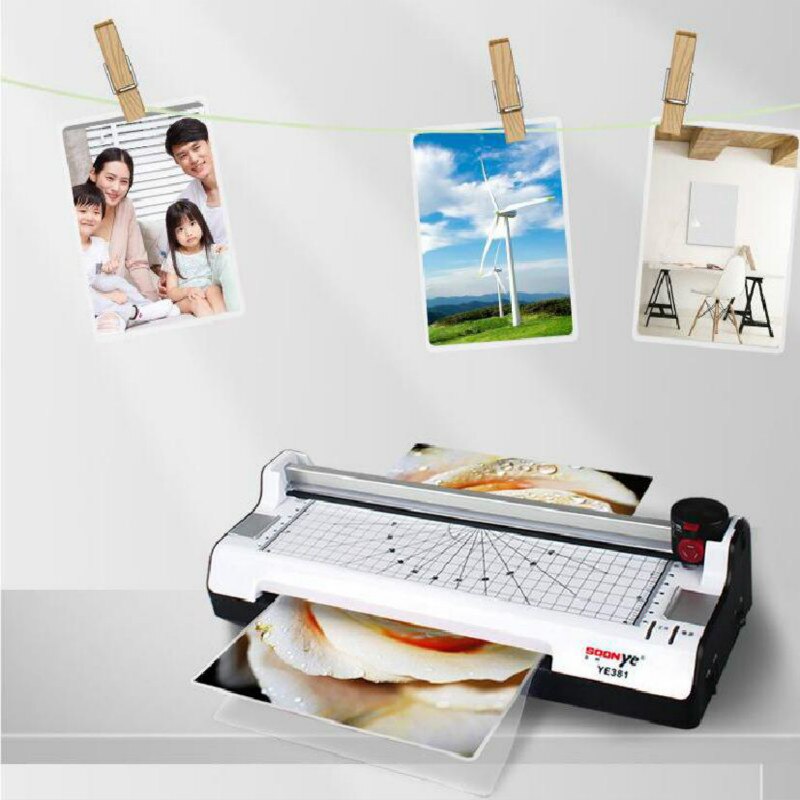 A3 Photo Paper and Cold Thermal Laminator Machine Quick Warm-up Fast Laminating Speed with EU Plug Multifunctional functions