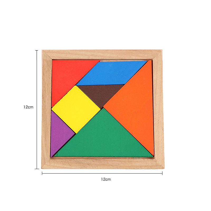 Farverigt træ tangram hjernevrider puslespil legetøj tetris spil førskole magination intellektuelt pædagogisk børnelegetøj