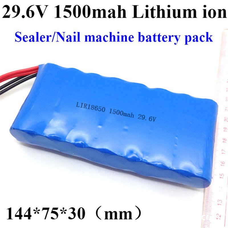 18650 high rate power charging rechargeable lithium battery pack 29.6V 1500mah LIR18650 29.6V for Sealer Nail beating machine