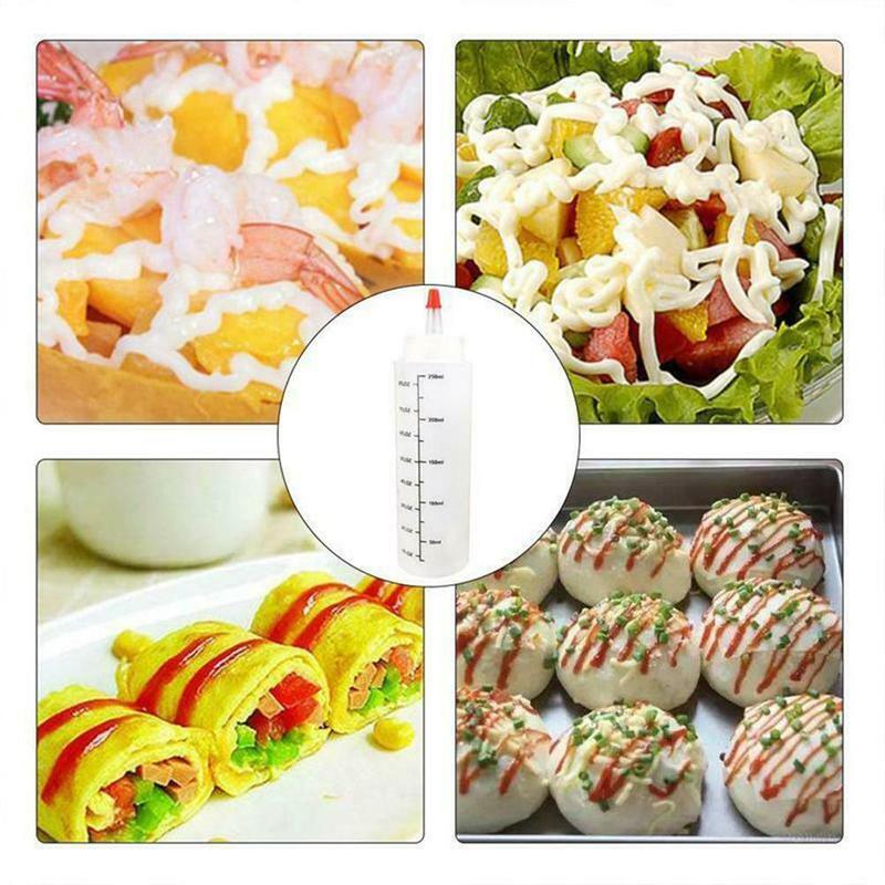 Botellas de condimentos para Squirt con escurridor, botellas de aceite de oliva con escurridor, Ketchup, Mustard, Mayo, para cocina, 250ML, 5 uds.