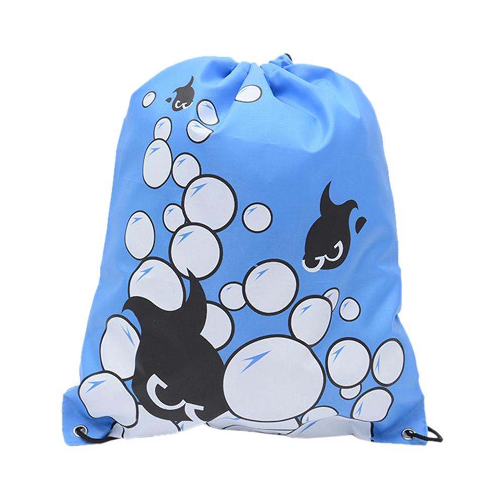 Waterproof Swimming Bag Drawstring Gym Bags Sports Gym Swim Dance Backpack Drawstring Beach Shoulder Pouch Back Pack: Blue Color