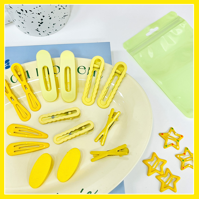 18 unids/set de pinzas geométricas para el cabello para niñas, adorno para el cabello dulce, pasadores de horquillas laterales para niños, accesorios para el cabello de para niños: Azul cielo
