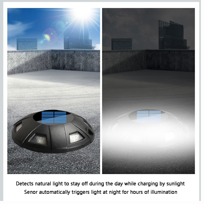 1Pc Solar Deck Light Driveway Security Light Weatherproof Path Light LED Garden Pathway Light