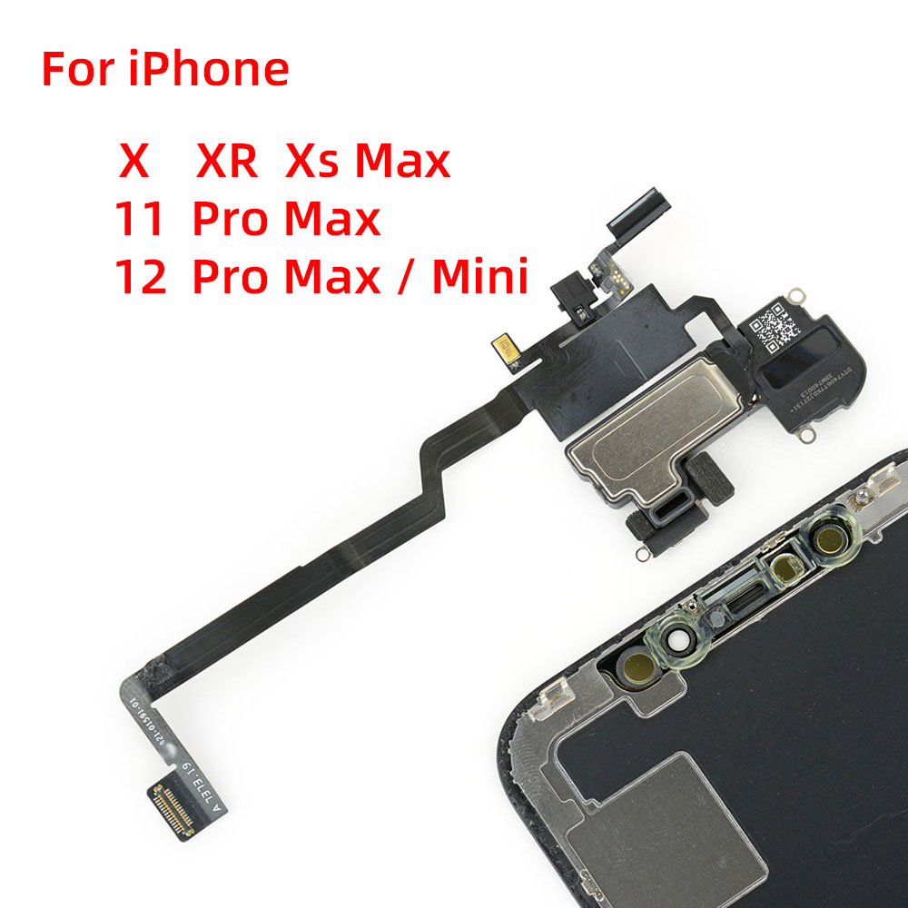 Original Top Earpiece For iPhone 11 12 Pro Max mini X XR Xs Max Proximity Sensor Front Earphone Ear Speaker Flex Cable Parts