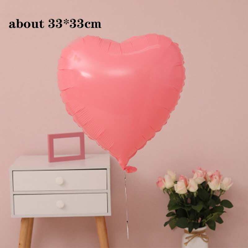 Globo de película de aluminio en forma de corazón, película de aluminio pentagrama, Globos de helio, decoración para , suministros de decoración, navidad: B-pink