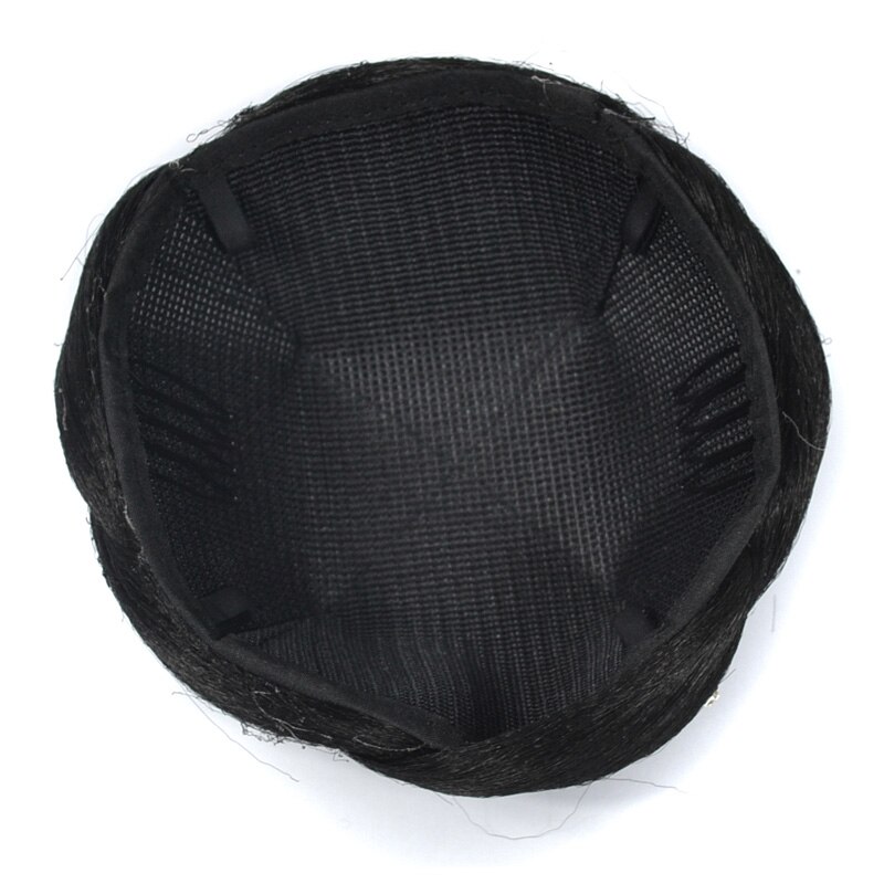 Jeedou-moño de pelo sintético de gran tamaño, cubierta de corona de estrella de diamante, moño trenzado de Color negro Natural para peinados Vintage