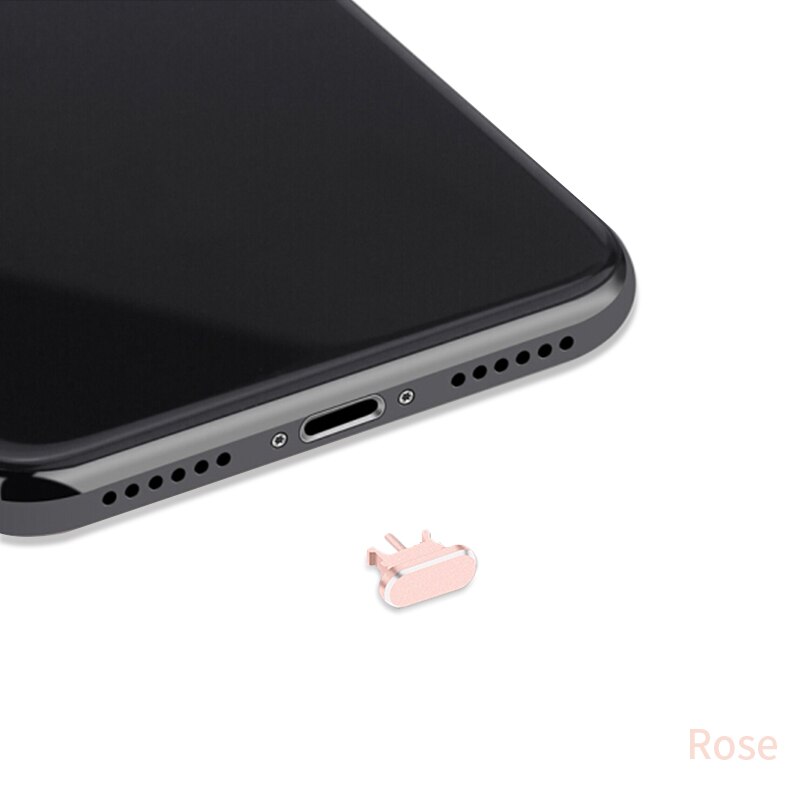 Enchufe de Metal para tarjeta SIM, aguja de doble uso para iPhone X, Xr, 8, 7, 6, 5s plus, evita el polvo: Rose Gold