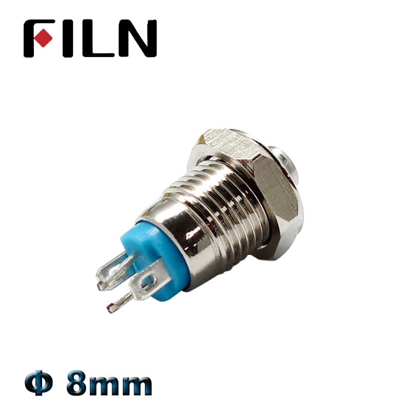 8mm mini metal push button switch on off momentary high head switch 3v 12v led illuminated push button 1 no switch