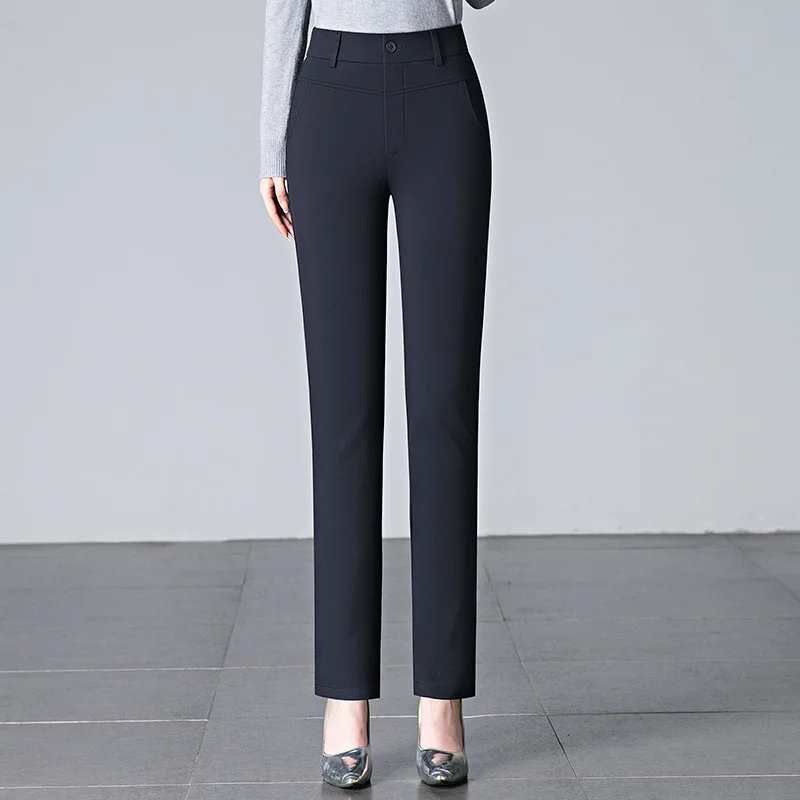 2025, neue schlank-passen-Schlauch für Damen, modische Stretchhose, verrotten, Dunkelblau, khaki, rot Schlauch, asiatische Größe 27–32: XS / Beige