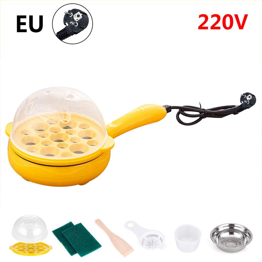Mini Fry Pan Automatic Power Off Egg Pan Cooker American Standard 110V/European Standard 220V Plug For Home Breakfast Making: EU Plug Single layer