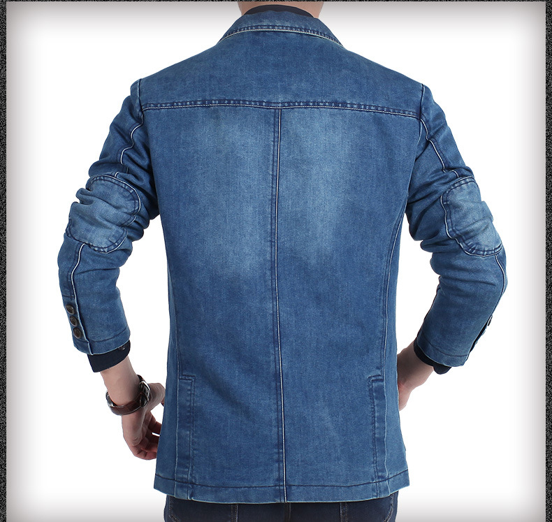 Nian jeep herr jeansjacka casual kavaj herr bomull vintage kostymjacka man blå kappa jeansjacka plus size jeans blazers: Ljusblå / 4xl