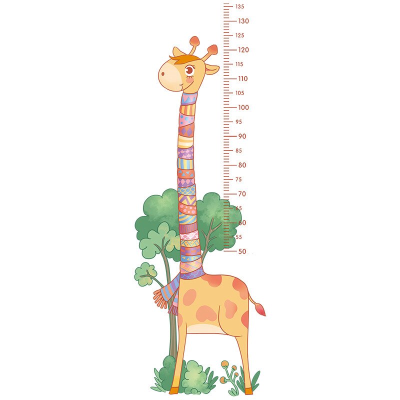 Śliczne żyrafa naklejki na ścianę robić mierzenia wzrostu na pokoje dla dzieci miarka wzrostu dekoracja robić pokoju dziecięcego naklejki ścienne Sztuka. nie.: A
