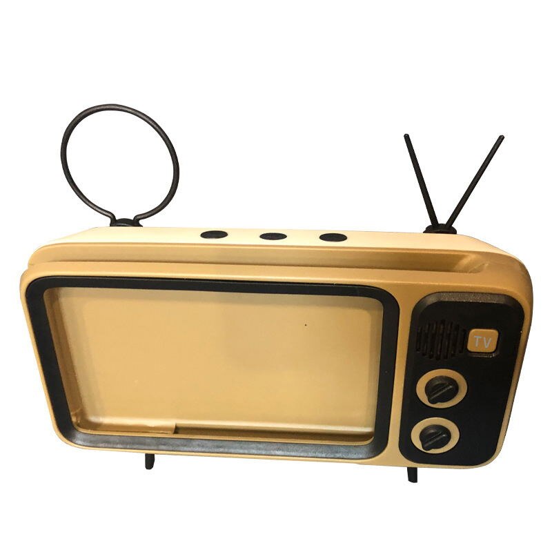 Retro TV Phone Holder Portable Mobile Phones Holder Stand Desktop Mobile Screen Stand Compatible for iPhone/Android 4.7-5.5 Inch: coffee