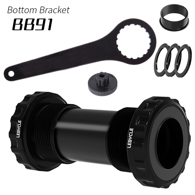 ZTTO BB91-Juego de soporte inferior para bicicleta, con rosca sellada tipo 68, 73mm, carcasa BSA68 de 24mm, eje spline para bicicleta de montaña y carretera, soporte inferior para bicicleta: 1 set of black