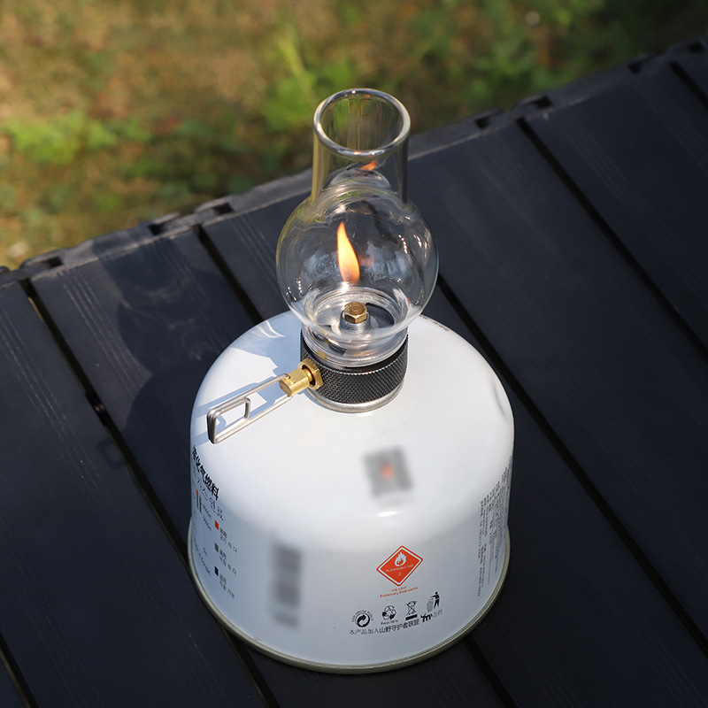 Lámpara de vela de Gas portátil para acampar, luz compacta de Gas butano, uso en exteriores para acampar, pescar, Picnic, luz nocturna, lámpara de Gas