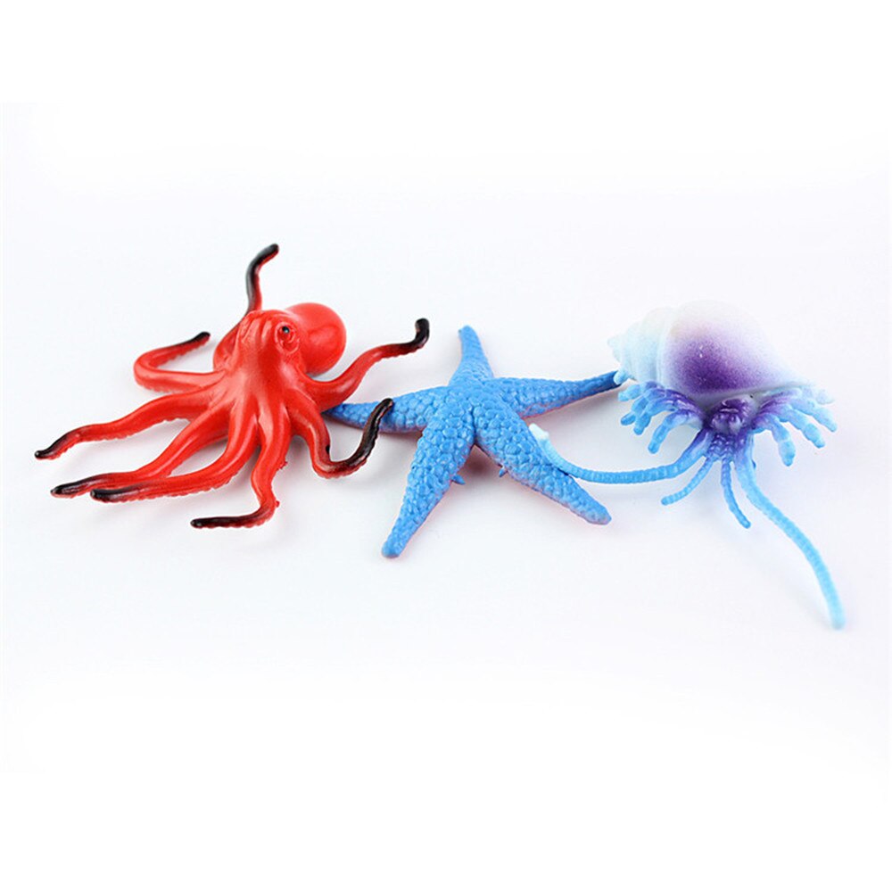 24Pcs Ocean Sea Life Simulatie Diermodel Sets Walvis Schildpad Krab Dolfijn Actie Toy Figures Kinderen Educatief Speelgoed # YL10