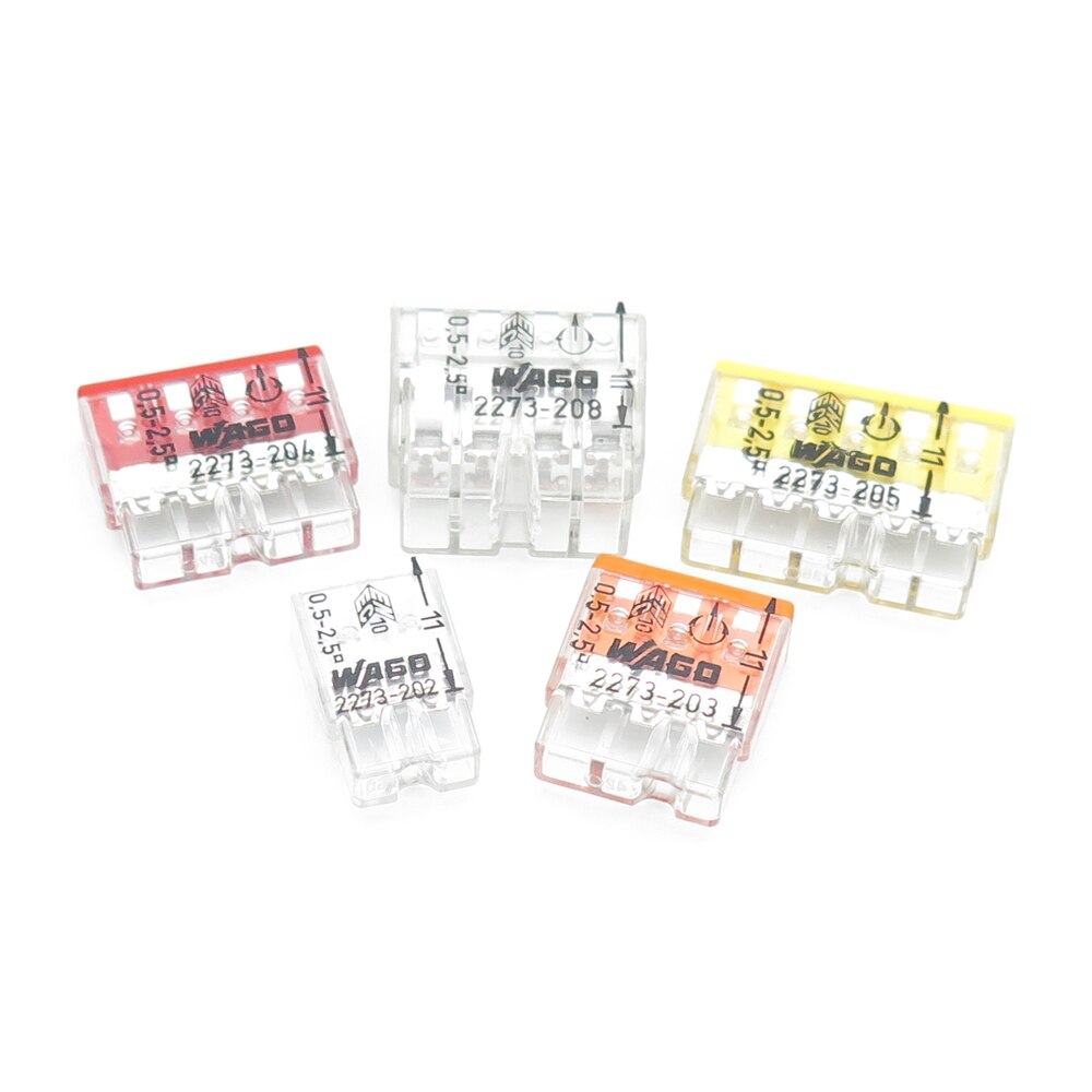 Origin 2273-203 10Pcs Mini Push-in Connector 3 Pin Compact Wire Connector For Junction Box Installation Terminal Bolcks VDE UL