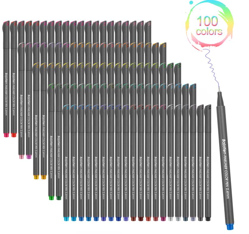 Fineliner kunst tuscher penne dobbelt spids tegning maleri akvarel pen 12 24 36 48 60 100 farver til kalligrafi tegning skitsering: 100 farver
