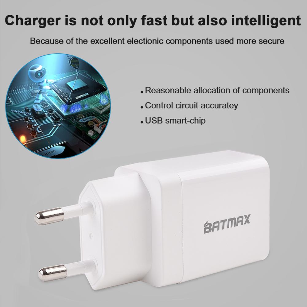 Batmax 3.0 tragbares reise-usb-doppelladegerät mit schnellladefunktion für iphone, samsung  s9, xiaomi  mi 8 und huawei