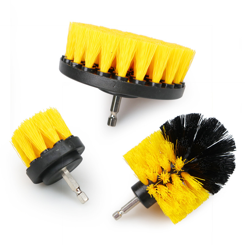 3 unidades, juego de accesorios de cepillo de perforación, cepillo de limpieza con brocha de limpieza, tacubos de baño: Naranja