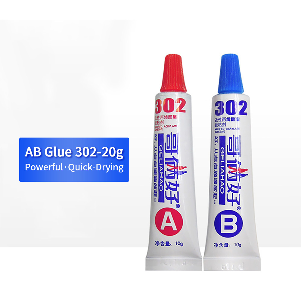 80g Quick-Drying A+B Glue Strong Adhesion Metal Iron Aluminum Wood Ceramic Tile Super Glue High Temperature 302 Welding Glue: 20g