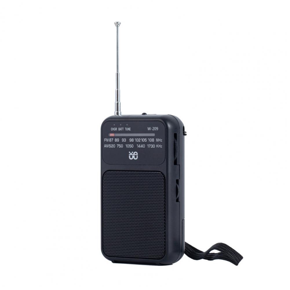 Mini Portable Radio with LED Flashlight Stereo Radio Emergency Portable Audio AM/FM Small Radio: WHITE