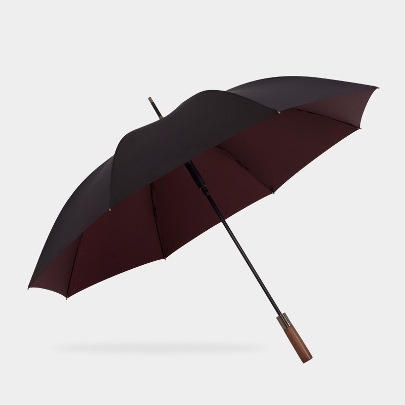 Parachase 120cm store paraply mænd vindtæt forstærket golf lange paraplyer forretning træ håndtag automatiske paraply regn paraguas: Vinrød  (280t)
