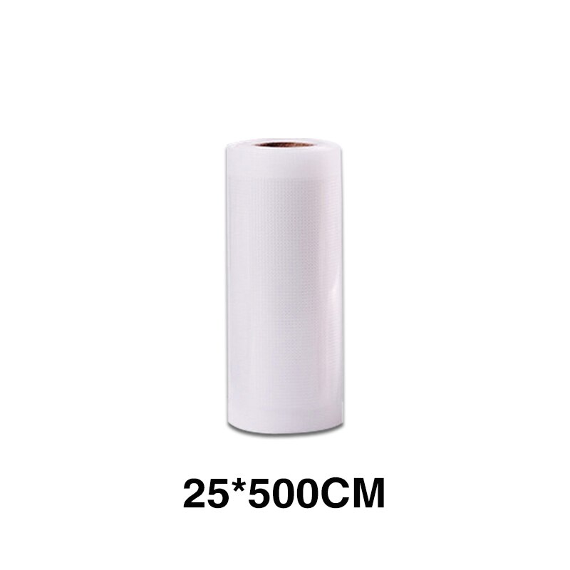 Mat elektrisk vakuumförseglare förpackningsmaskin hushållsmat vakuumförpackningsrullar maskin filmförseglare vakuumpåsar: 25 x 500cm