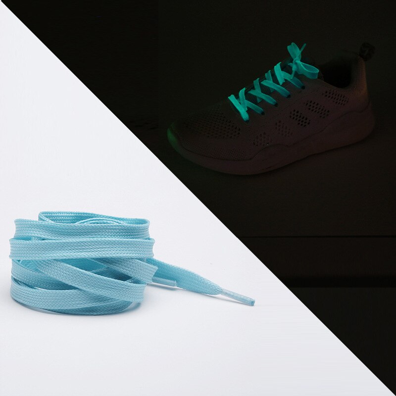 1pair Luminous Shoelaces Fluorescent Shoelace sneakers Shoelace Glow in Dark Night Glowing Shoe Laces Shoestring: Blue / 80cm