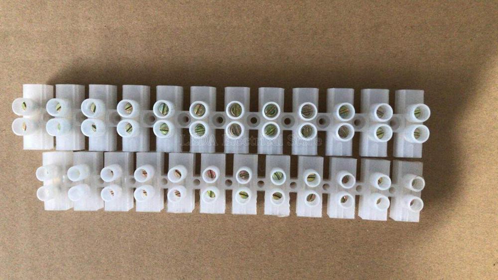 3A 6A 10A Dual Row Wire connector Screw terminal 12Position Barrier Strip Block Terminal Plastic Electrical connector terminalTM
