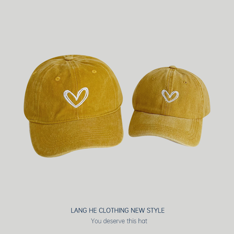 Family Matching Soft Washed Cotton Baseball Caps Korean Style Casual Autumn Winter Outdoor Hats for Men Women And Children: XS / Ginger