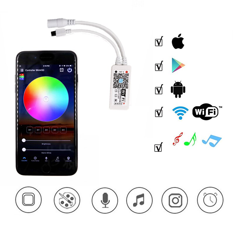 Wifi RGBW/RGBWW LED Controller Mini DC12V Mit RF 21Key/IR 24Key Fernbedienung Für RGBW/RGBWW LED Streifen Lichter