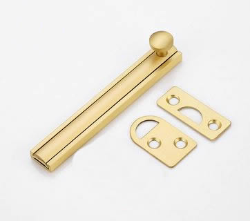 Verrou en laiton monté en surface, serrure de porte Invisible, boulon, solide et robuste, simple, solide et robuste: 3 inch / gold