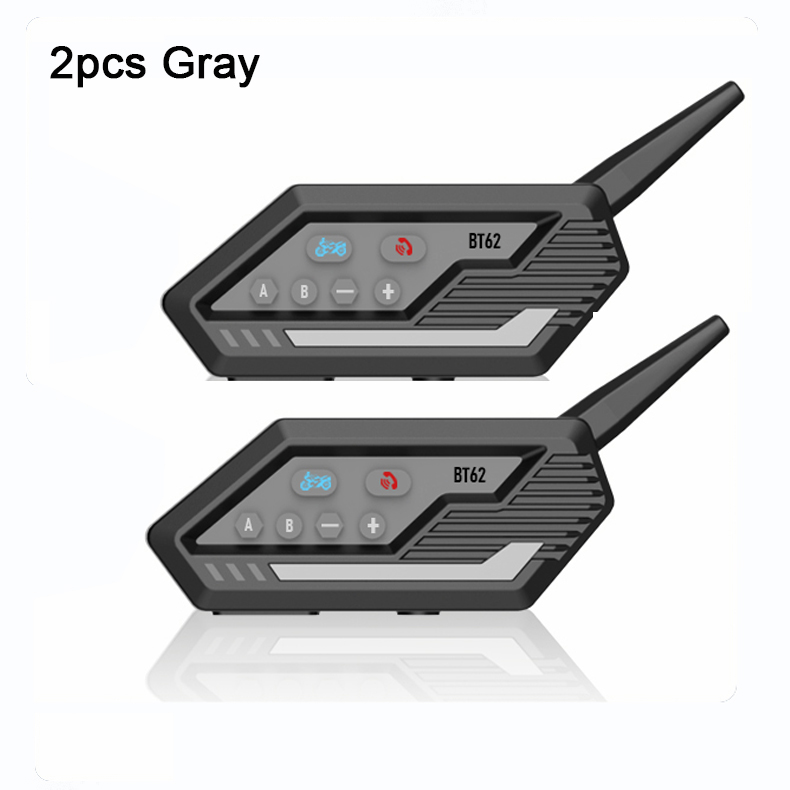 BT62 motocicleta Bluetooth casco auriculares intercomunicador 800M para moto 2 conductores 500mAh interfono inalámbrico impermeable: Blanco