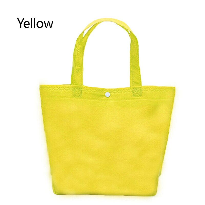 Shoulder Shopping Bag Foldable Reusable Grocery Bags Food Organizer Vegetables Bag Non Woven Fabric: Yellow