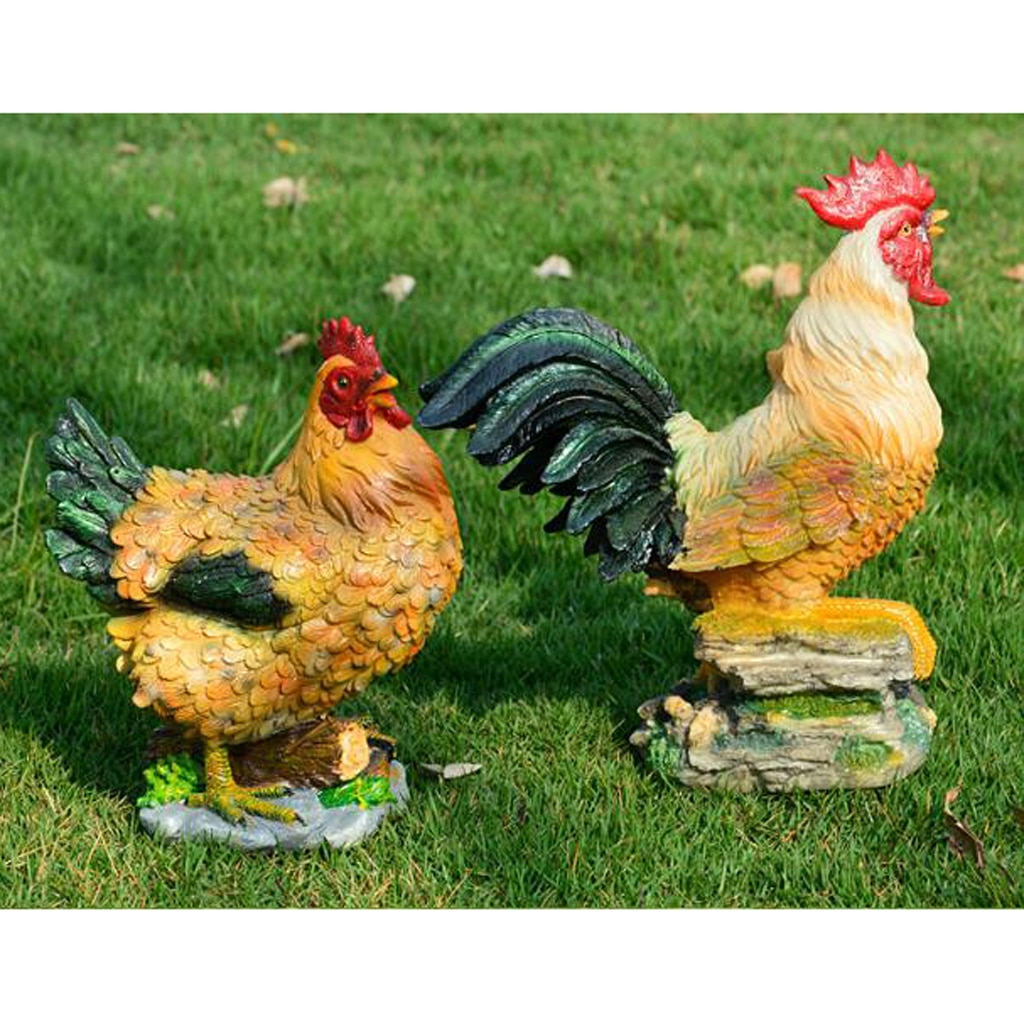 Animaux artificiels sur pied | Ornement de poulet , décoration de jardin de maison