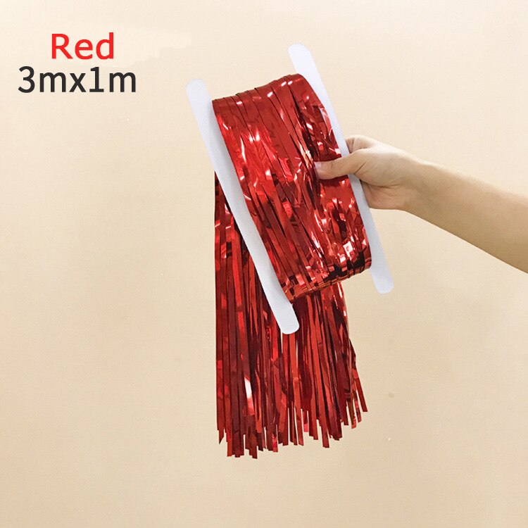Kleurrijke slingers ballon regengordijn feestaccessoires feestbenodigdheden verjaardagsdecoraties confetti voor kerstmis e: Rood -3m