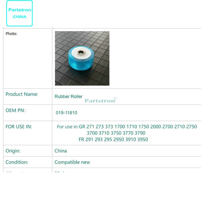 Rolka Gumowa 019-11810 - Kompatybilna z Giso GR 271-3790 - 5 szt.