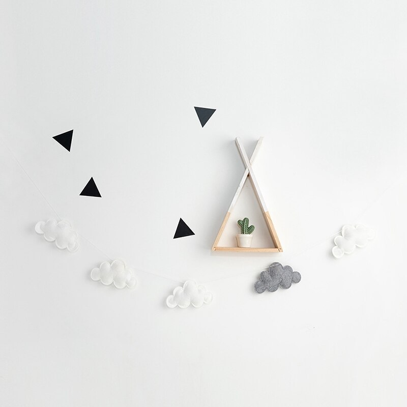 Nordic Style Kids Room Decor Cloud Shaped Home Ornaments String Decor Wall Hanging Ornaments Crib Tent Decor Photography Props