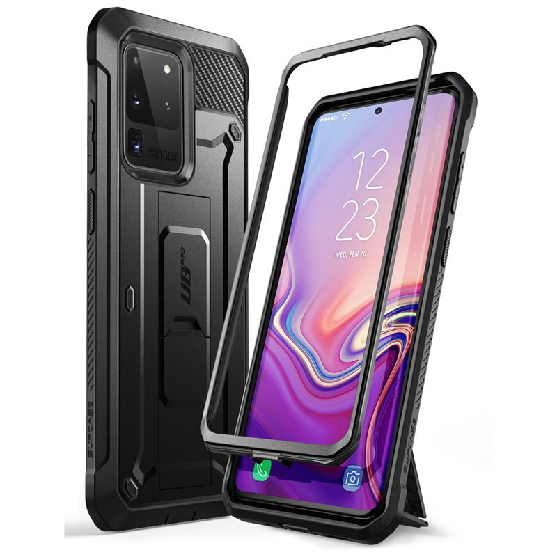 Supcase Voor Samsung Galaxy S20 Ultra Case / S20 Ultra 5G Case Ub Pro Full-Body Holster Cover zonder Ingebouwde Screen Protector: Black