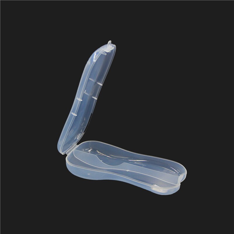 Artículos de bebé portátiles, cuchara de plástico para niños, caja de vajilla transparente, organizador de almacenamiento, caja, soporte, utensilios de alimentación, cubiertos para niños